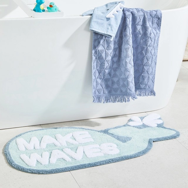 Kids Make Waves Whale Bath Mat by Pillow Talk