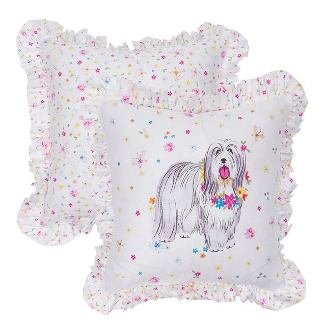 Kids Summer Dogs Square Cushion by Pillow Talk