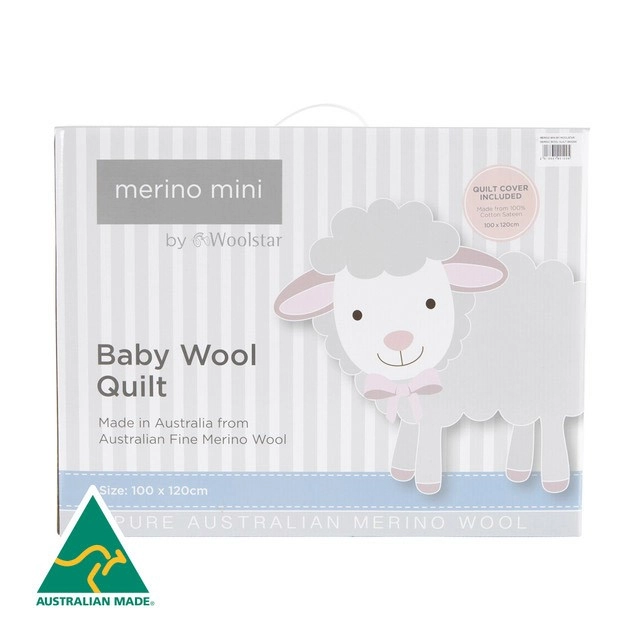 Merino Mini 350gsm Washable Wool Cot Quilt by Woolstar