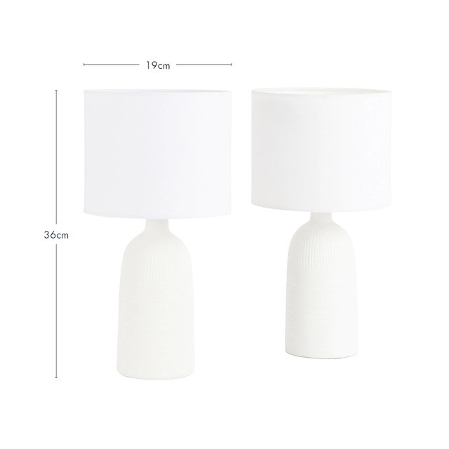 Mykonos 36cm White Table Lamp Set of 2 by M.U.S.E.