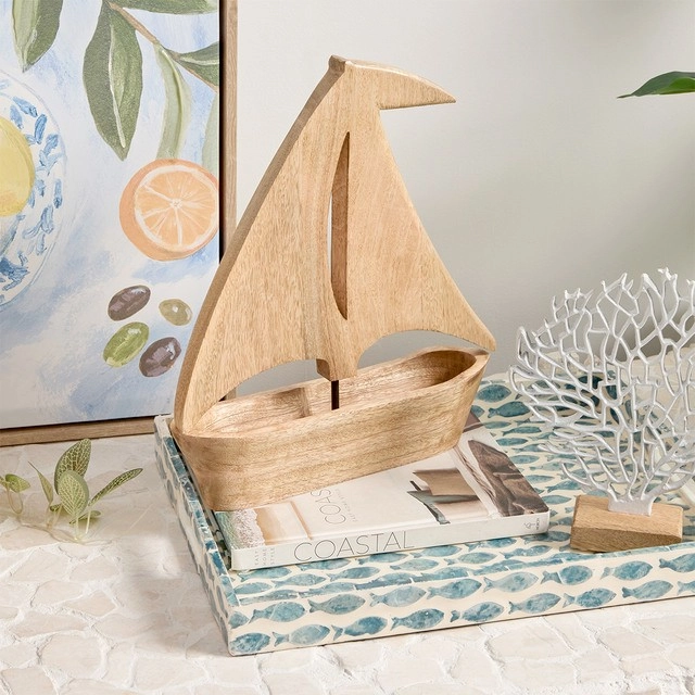 Sail Away Decorative Wooden Boat by M.U.S.E.