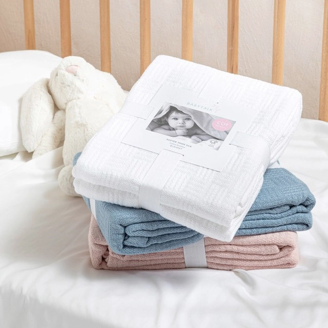 Softer Than Silk 340gsm Cotton Bamboo Cot Blanket by Baby Talk