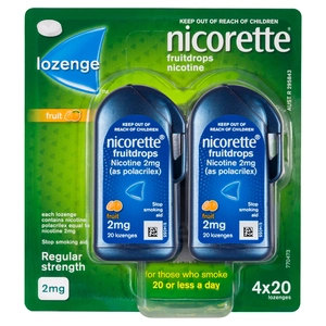 NICORETTE® Fruitdrops Nicotine Regular Strength 2mg Fruit 80 Lozenges