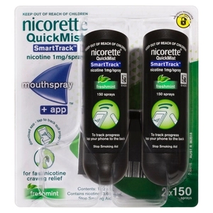 NICORETTE® QuickMist SmartTrack Nicotine 1mg Mouth Spray Freshmint 2 x 150 Sprays