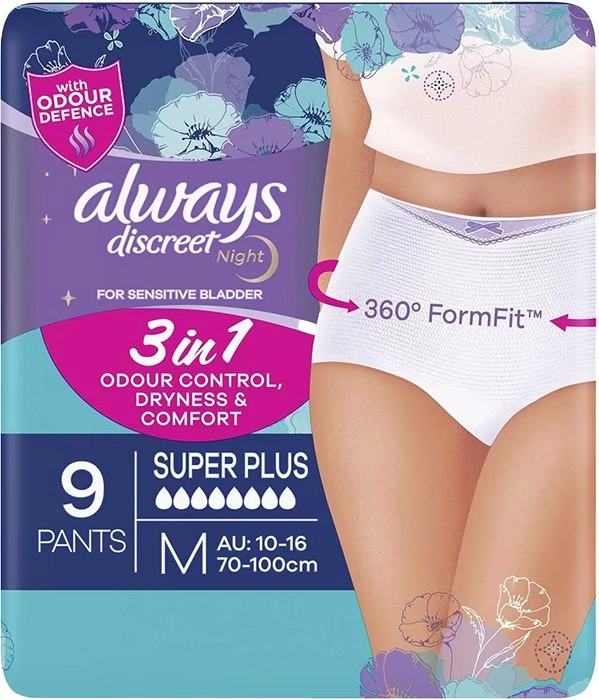 Always Discreet Night Incontinence Pants Medium 8 Pack