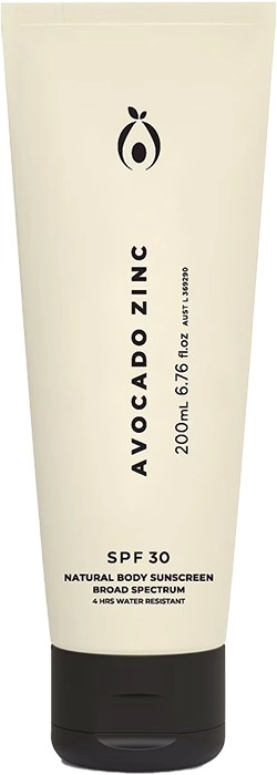 Avocado Zinc Natural Body Sunscreen SPF30 200ml