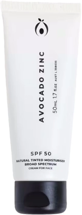 Avocado Zinc Natural Tinted Moisturiser Light - Medium SPF50 50ml