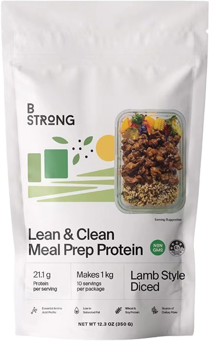 B Strong Plant-Based Lamb Style Diced Meal Prep Protein - 350 g