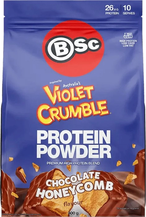 Bsc Body Science BSc x Violet Crumble Protein Powder 400g Caramel Honeycomb