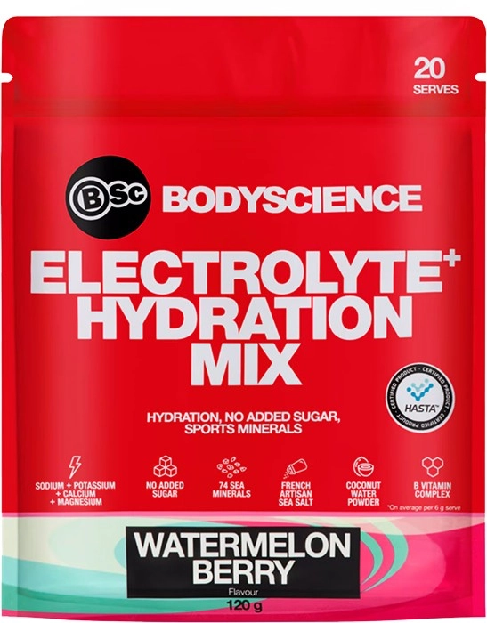 BSc Body Science Electrolyte+ Hydration Mix Watermelon Berry 120g