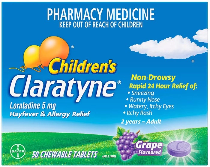 Claratyne Childrens Hayfever & Allergy Relief 50 Chewable Tablets