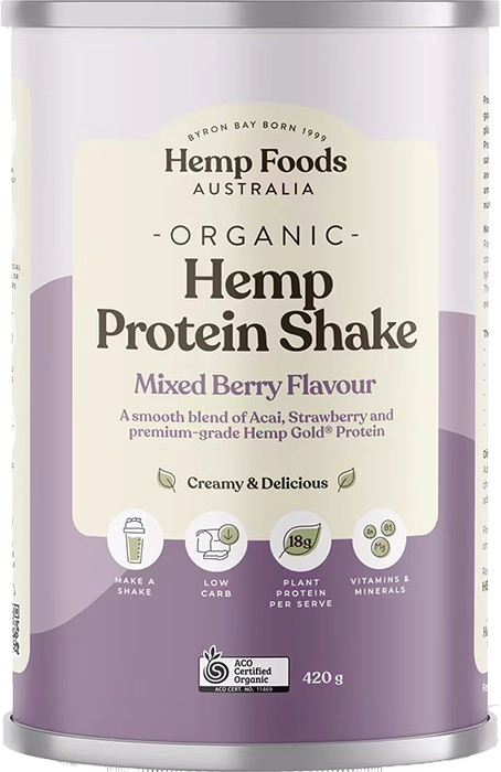 Hemp Foods Australia Organic Hemp Protein Mixed Berry & Acai 420g