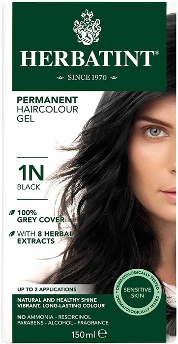 Herbatint Permanent Hair Colour Gel 1N Black 150ml