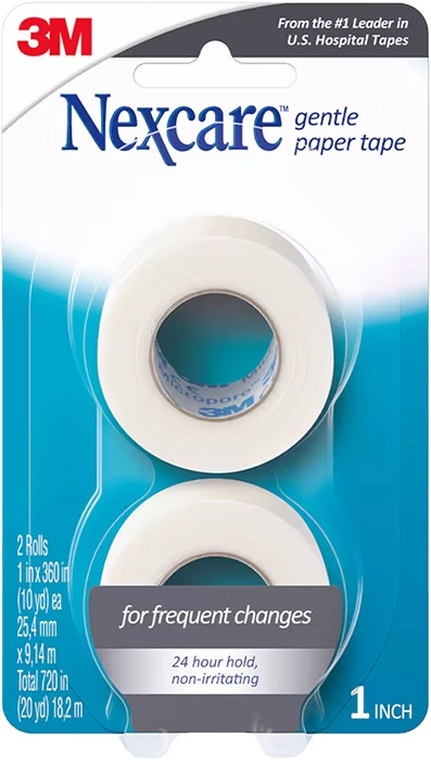 Nexcare Micropore Gentle Paper Tape White 25.4mm x 9.14m 2 Roll