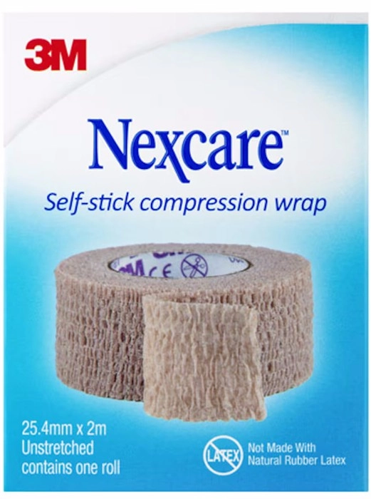 Nexcare Self-Stick Compression Wrap 25.4mm x 2m Unstretched 1 Roll