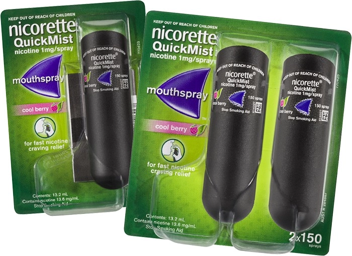 Nicorette QuickMist Nicotine Mouth Spray Berry 3 x 150 Sprays