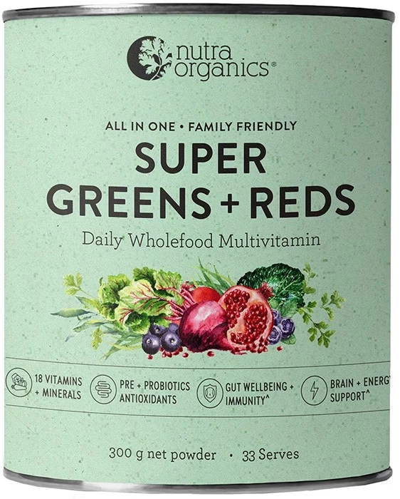 Nutra Organics Super Greens + Reds Powder 300g