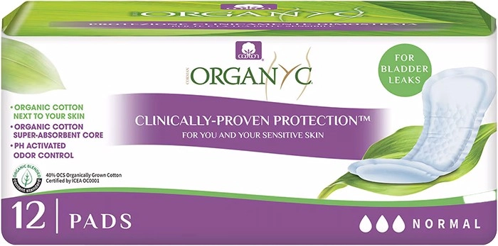 Organyc Normal (Medium) Incontinence Pads - 12 Pack