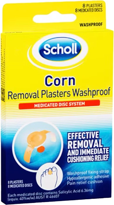 Scholl Corn Removal Plasters Washproof 8 Pack