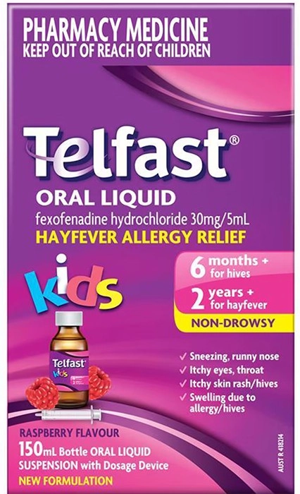 Telfast Kids Oral Liquid Hayfever Allergy Relief 150ml (New Formulation)