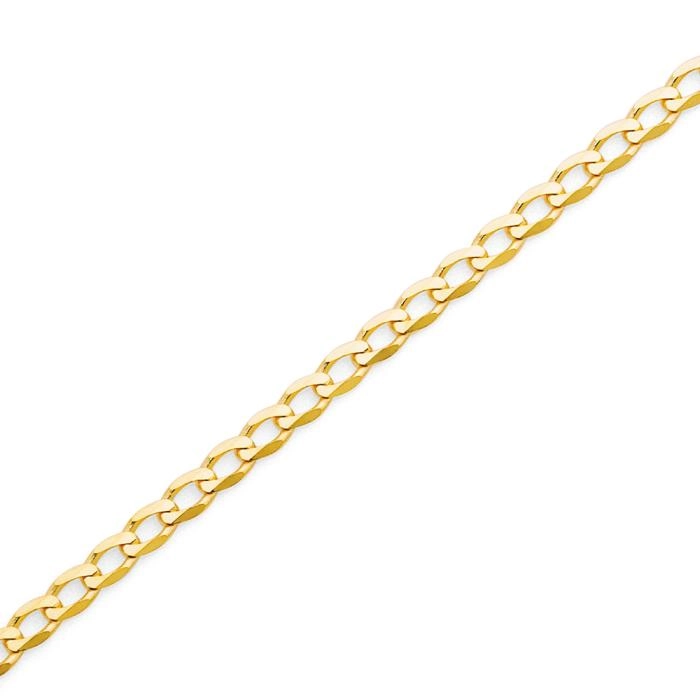 9ct Gold 25cm Solid Curb Anklet