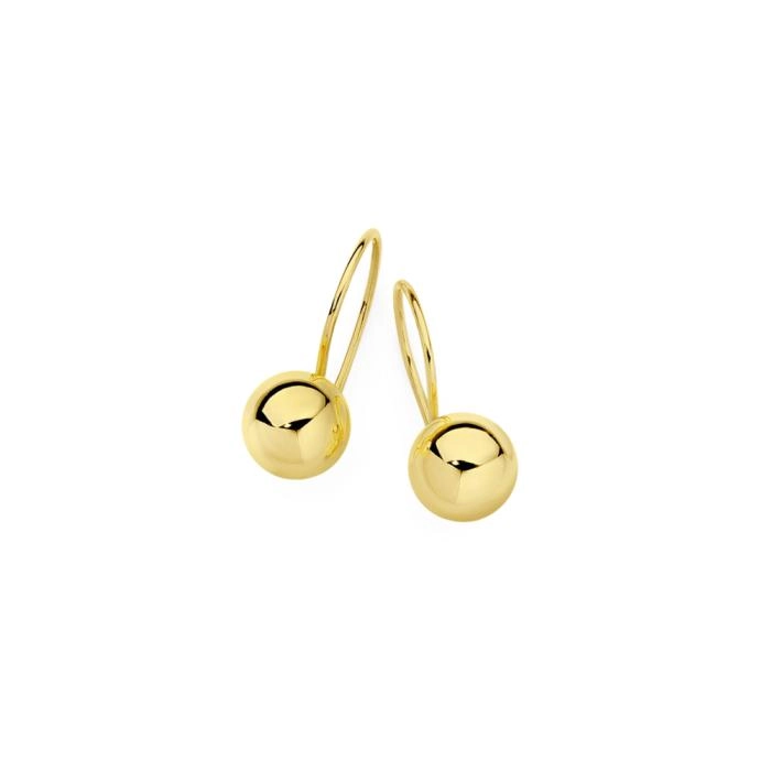 9ct Gold 6mm Euroball Earrings