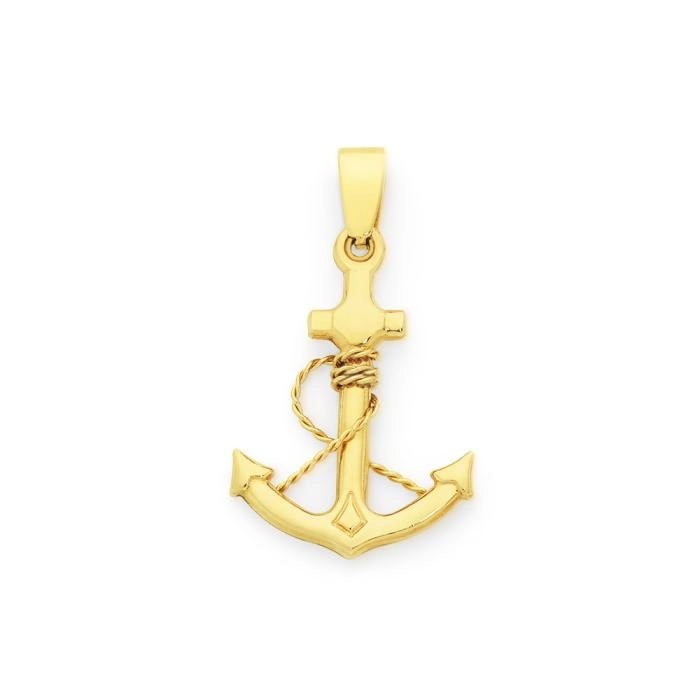 9ct Gold Anchor Men's Pendant