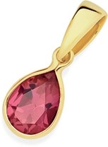 9ct Gold Created Ruby Bezel Pendant