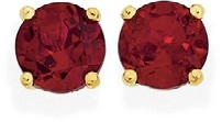 9ct Gold Created Ruby Round Stud Earrings