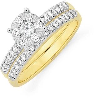 9ct Gold Diamond Bridal Ring