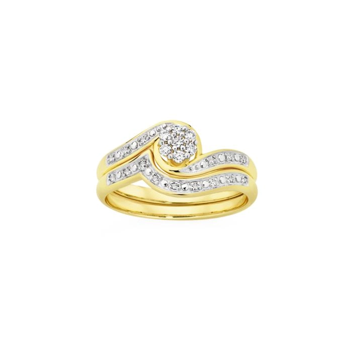 9ct Gold Diamond Bridal Set