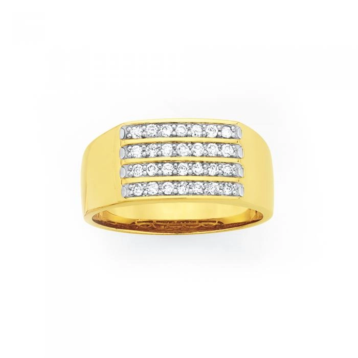 9ct Gold Diamond Men's Ring