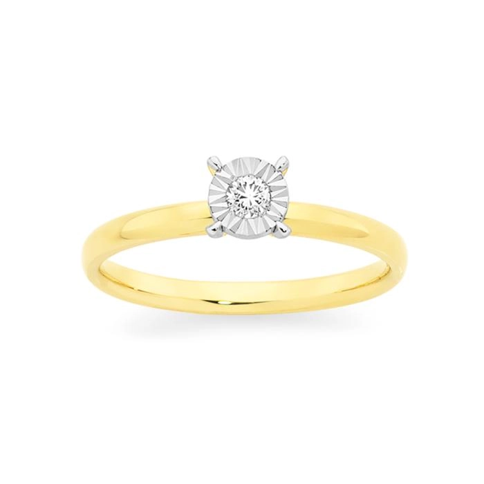 9ct Gold Diamond Solitaire Ring