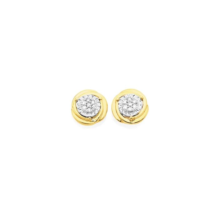 9ct Gold Diamond Stud Earrings