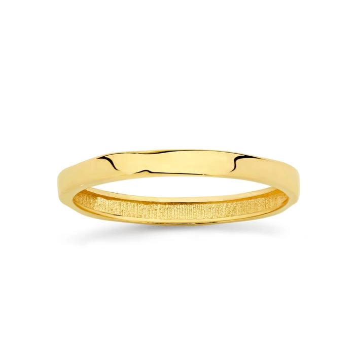 9ct Gold Square Hollow Stacker Ring