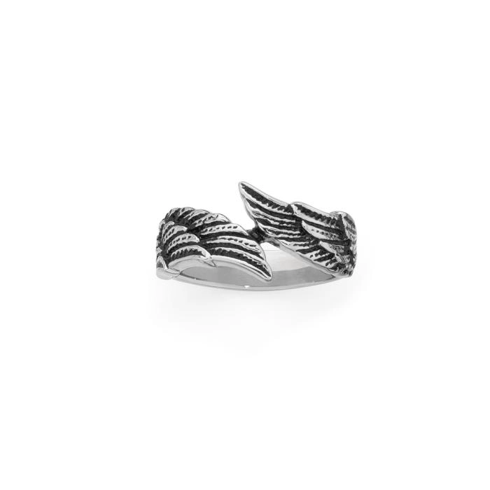 Stainless Steel Mythical Wings Wrap Men's Ring