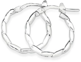 Sterling Silver 12mm Tight Twist Hoop Earrings