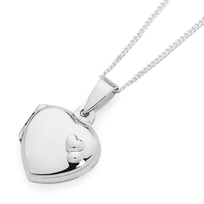 Sterling Silver 13mm Double Heart Locket