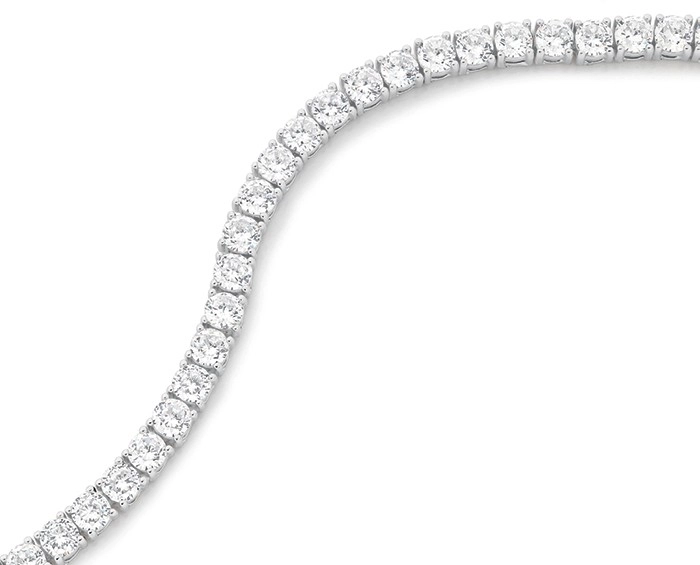 Sterling Silver 18cm Claw Set Cubic Zirconia Tennis Bracelet