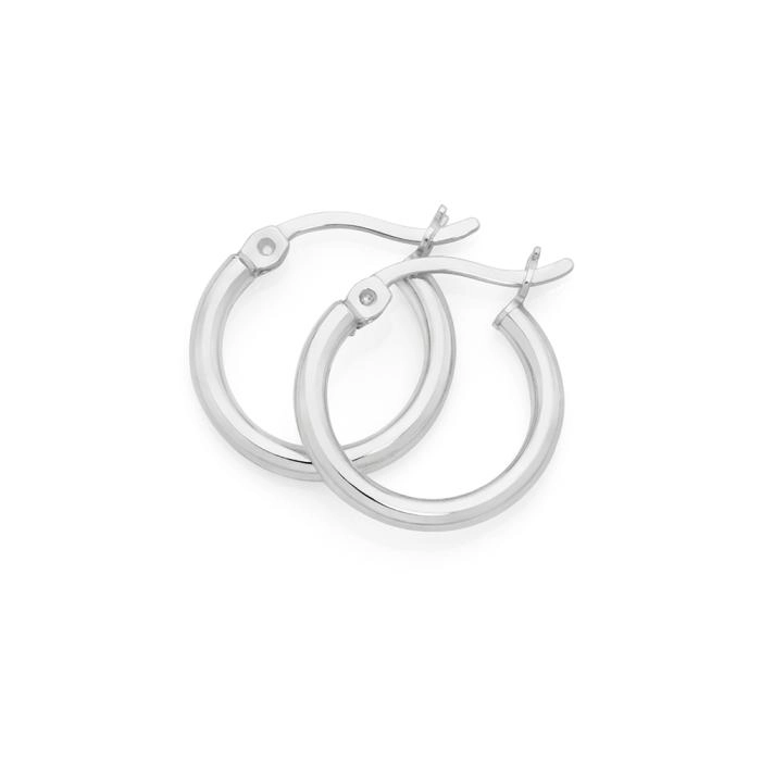 Sterling Silver 2X15mm Tube Hoop Earrings