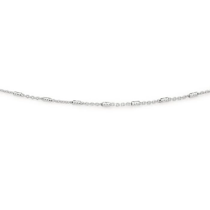 Sterling Silver 45cm Fine Twist Tube & Trace Chain