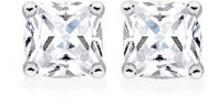 Sterling Silver 5mm Cushion Cubic Zirconia Claw Studs