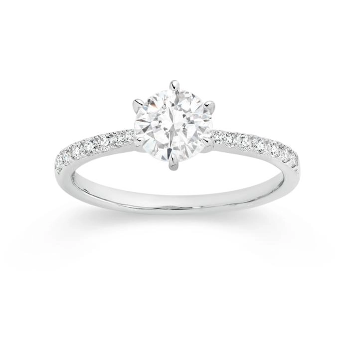 Sterling Silver Cubic Zirconia Solitaire On Antique Look Ring