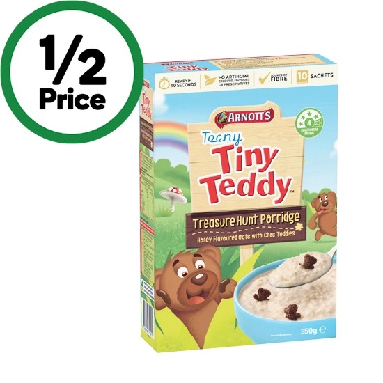 Arnott’s Teeny Tiny Teddy Porridge Sachets 350g Pk 10