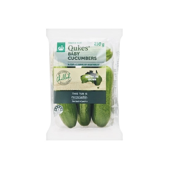 Australian Qukes® Baby Cucumbers 250g Pack