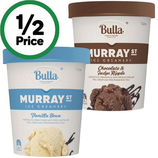 Bulla Murray St Ice Cream Varieties 1 Litre – From the Freezer