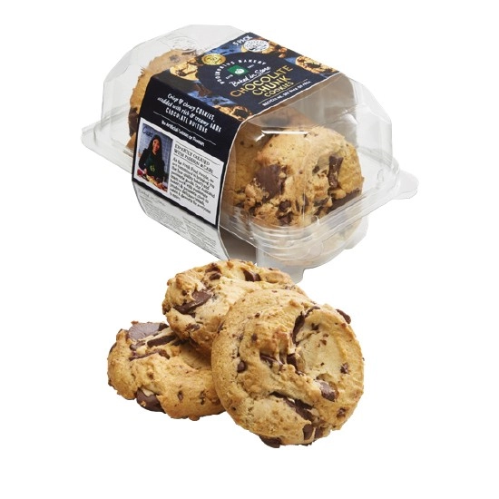 Choc Chunk, Salted Caramel & Pretzel or Raspberry & White Choc Cookies Pk 5#