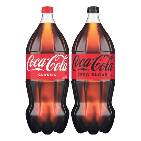 Coca-Cola Classic or Zero Sugar Soft Drink Varieties 2 Litre