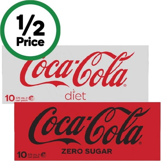 Coca-Cola, Sprite or Fanta Soft Drink Varieties 10 x 375ml