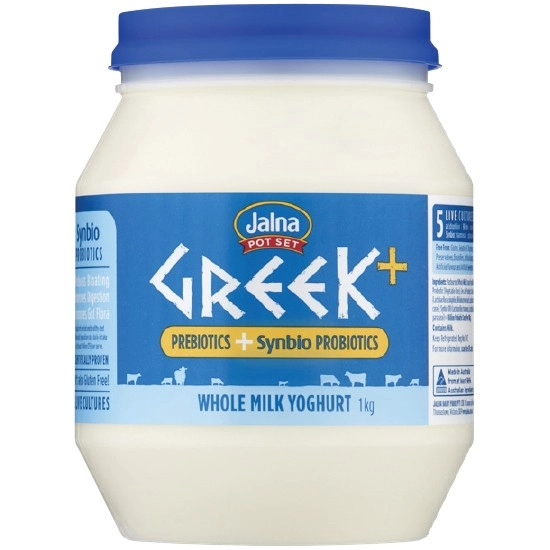 Jalna Greek Natural Yoghurt Plus Prebiotics 1 kg – From the Fridge